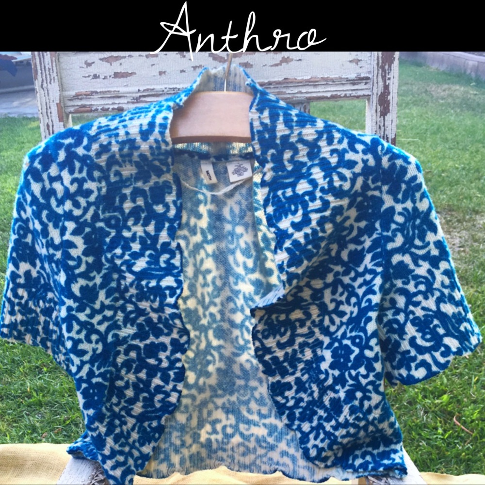 WOOL ANTHRO Cropped Short Sleeved Shrug by MOTH